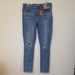 NWT Levi's Faded & Distressed Skinny High Rise Jeans 33 X 30